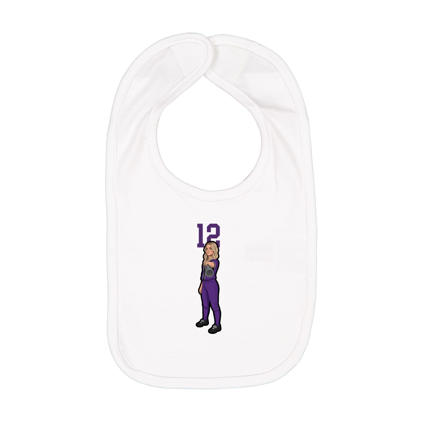 Infant Bib — Number Top in White