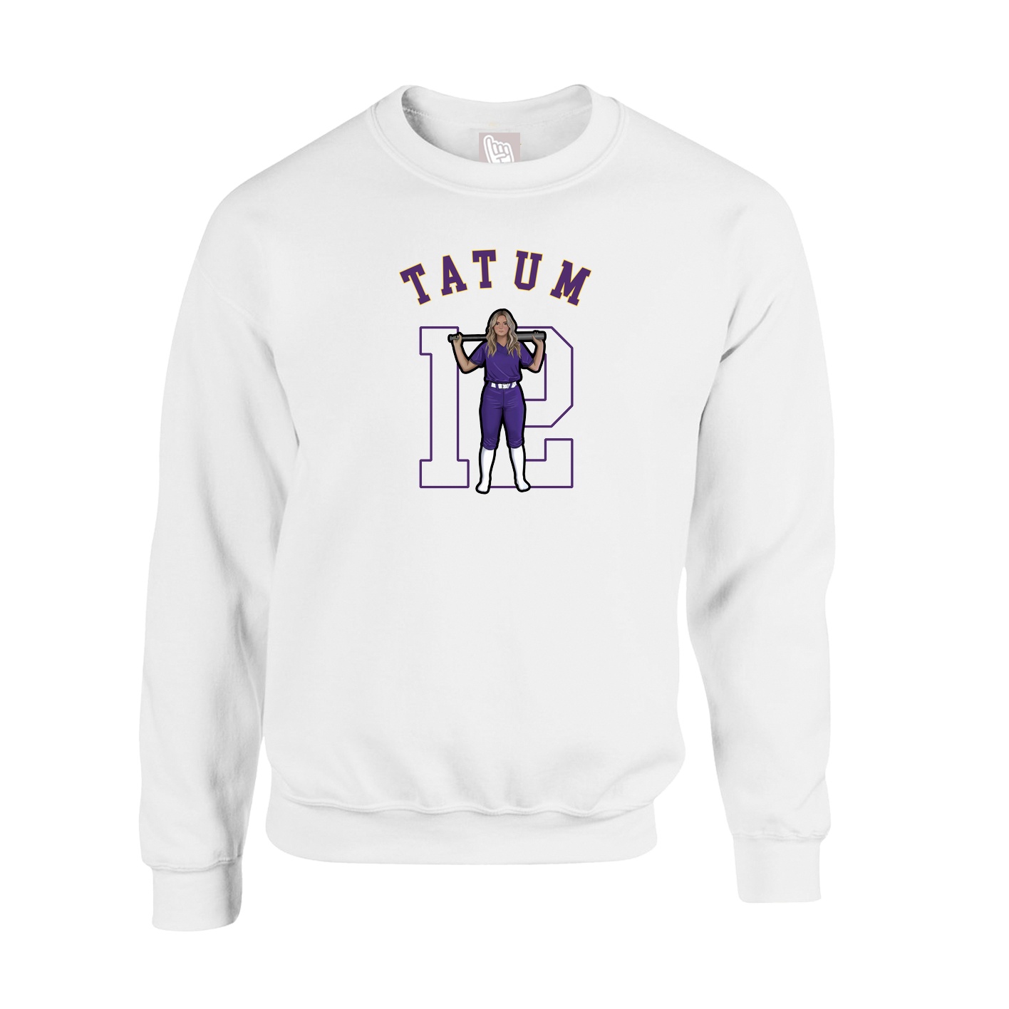 Fleece Crew — Shirsey Arch in White