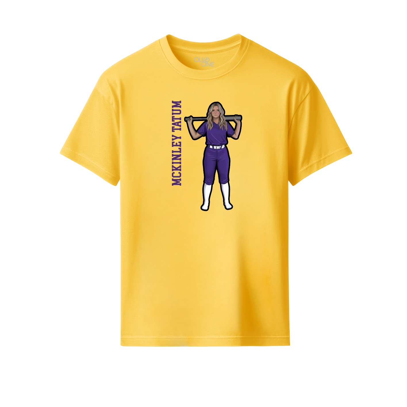 Youth Tee — Name Vertical in Yellow