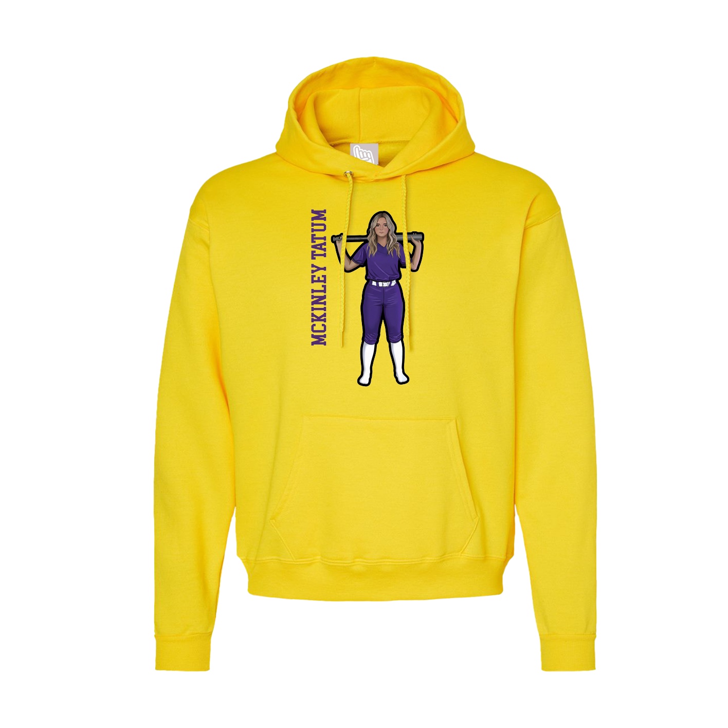 Hoodie — Name Vertical in Yellow