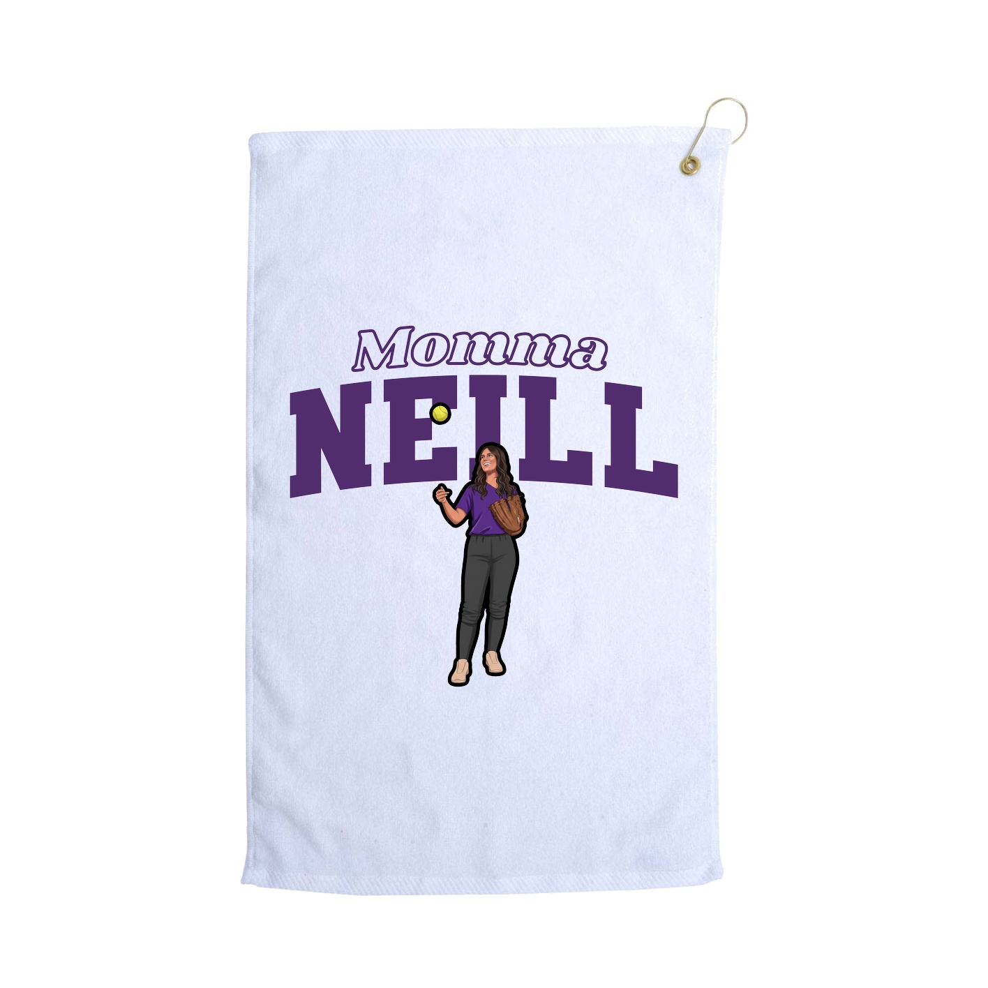 Golf Towel — Mothers Day Block in White