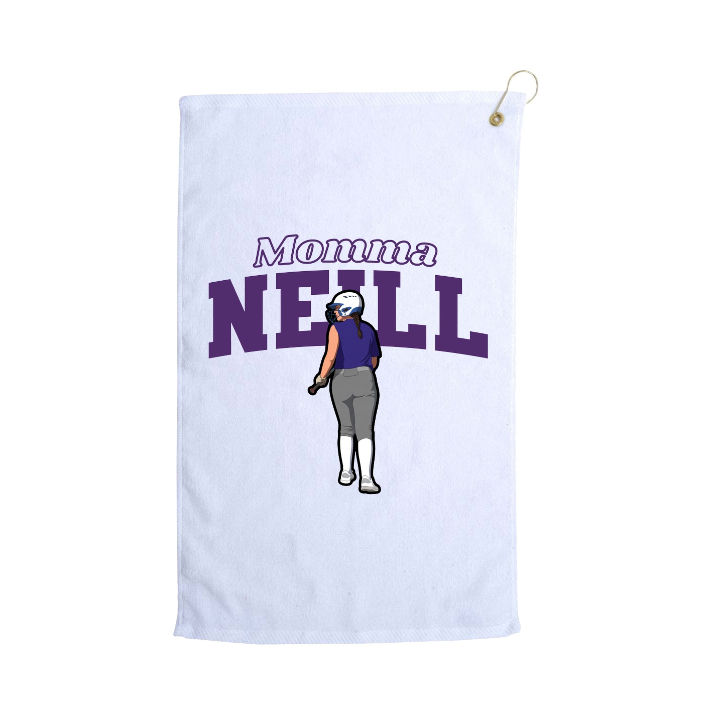 Golf Towel — Mothers Day Block in White