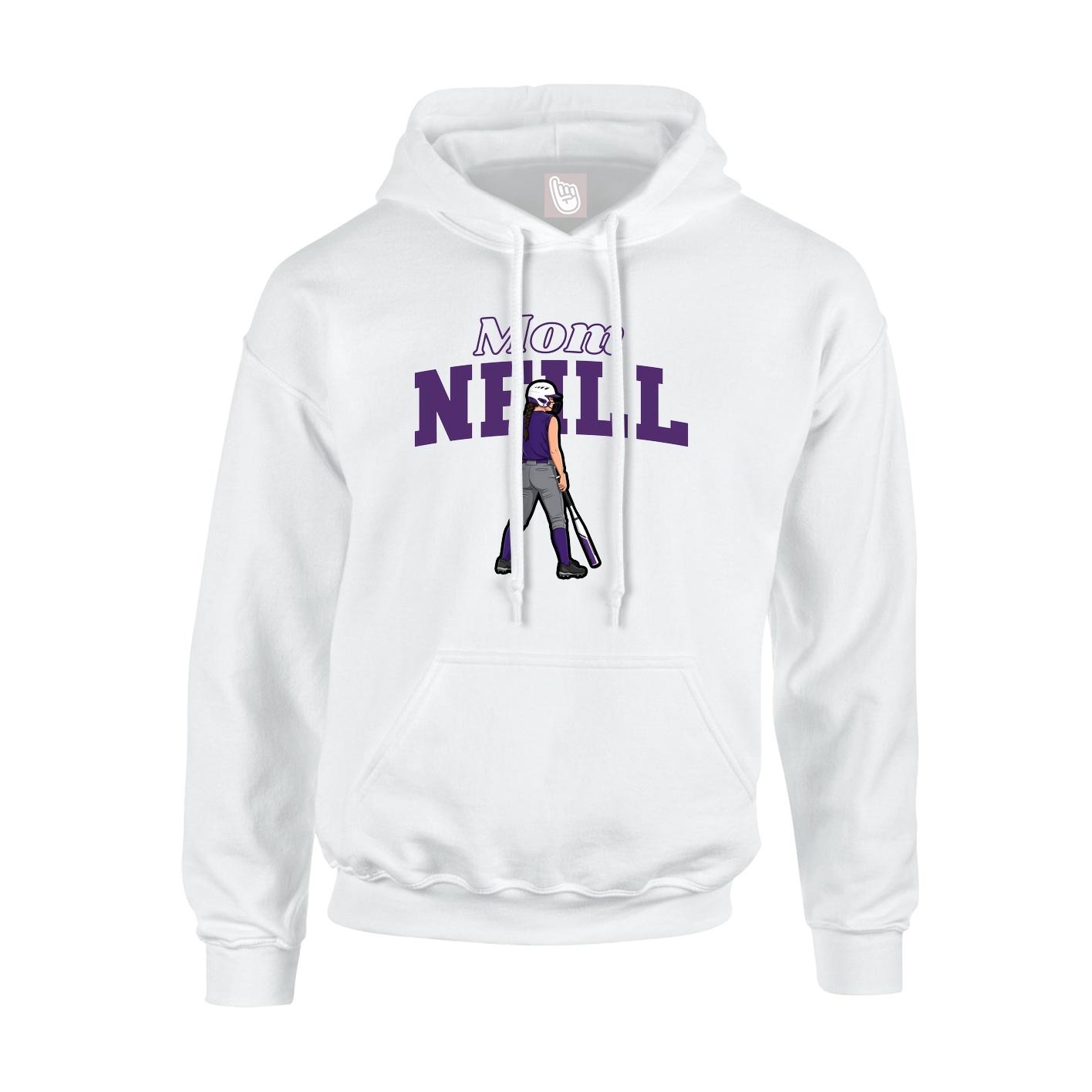Youth Hoodie — Mothers Day Block in White
