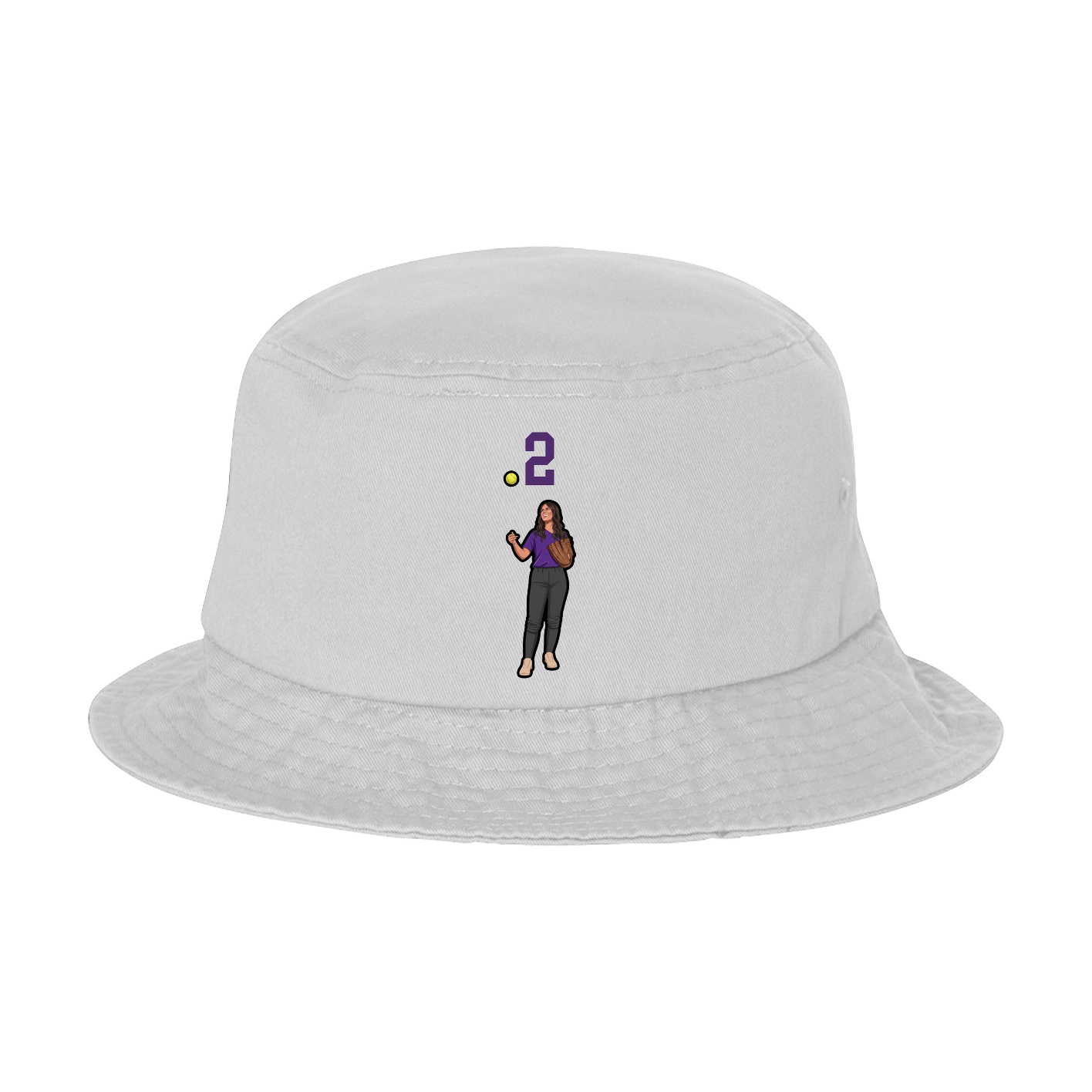 Bucket Cap — Number Top in White