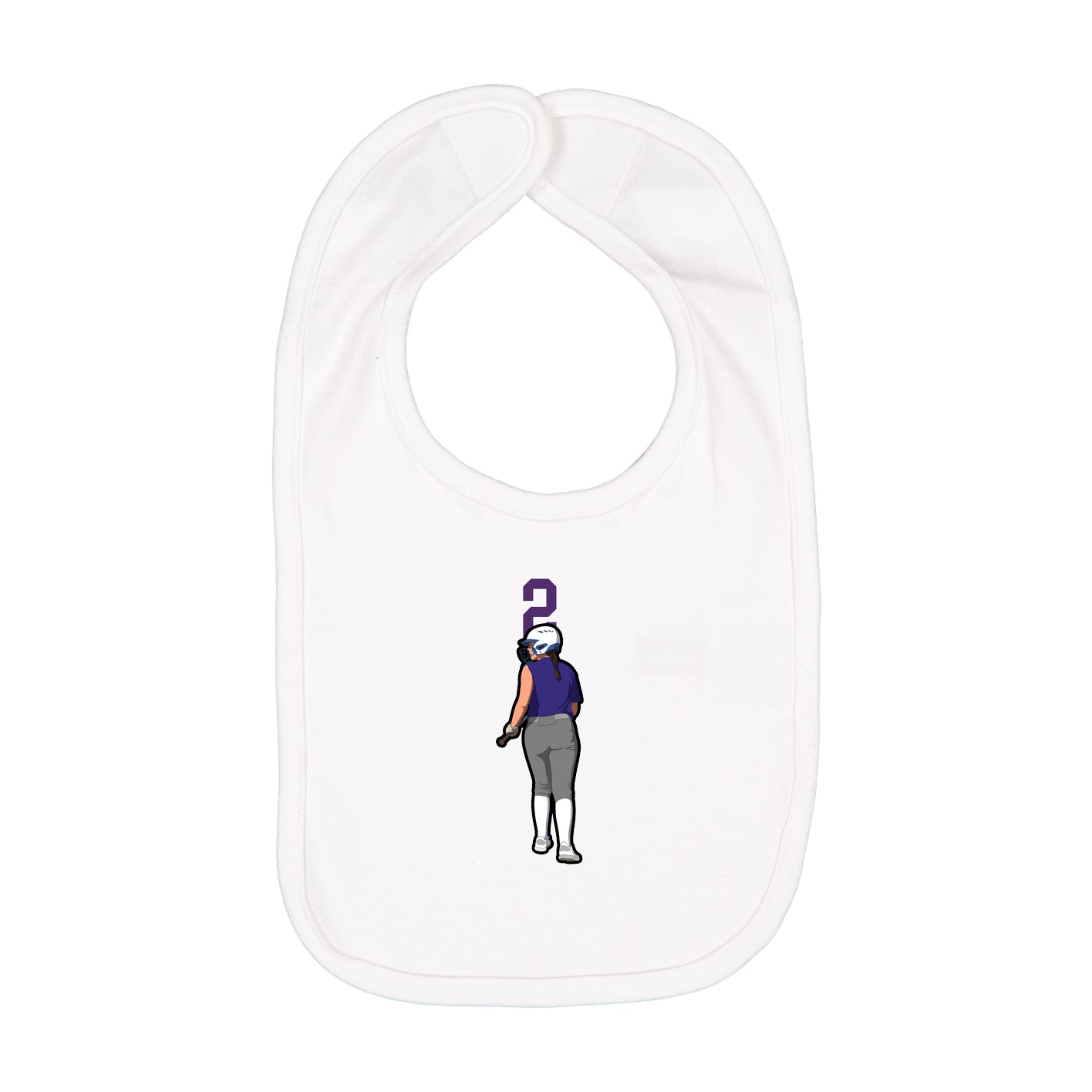 Infant Bib — Number Top in White