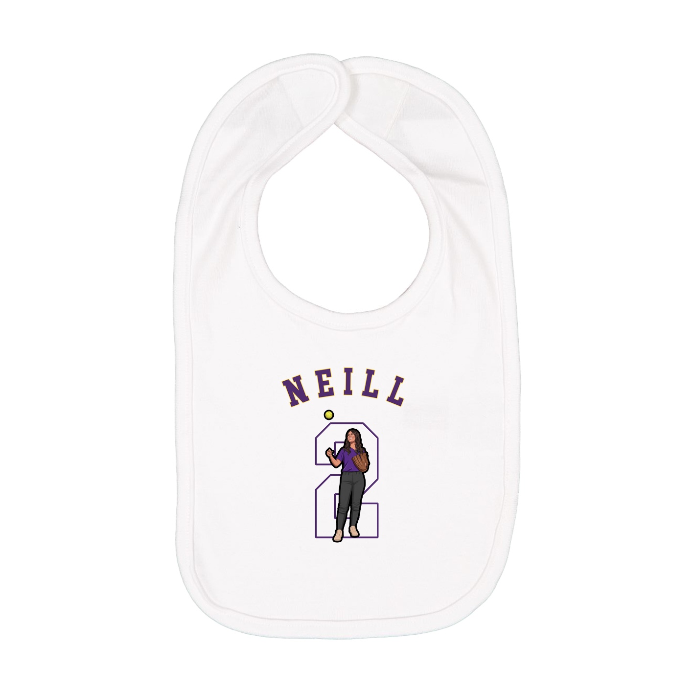 Infant Bib — Shirsey Arch in White