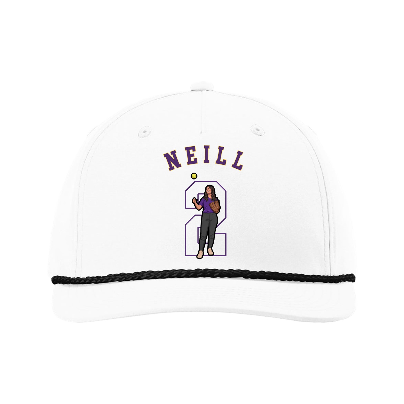 Five-Panel Classic Rope Cap — Shirsey Arch in White