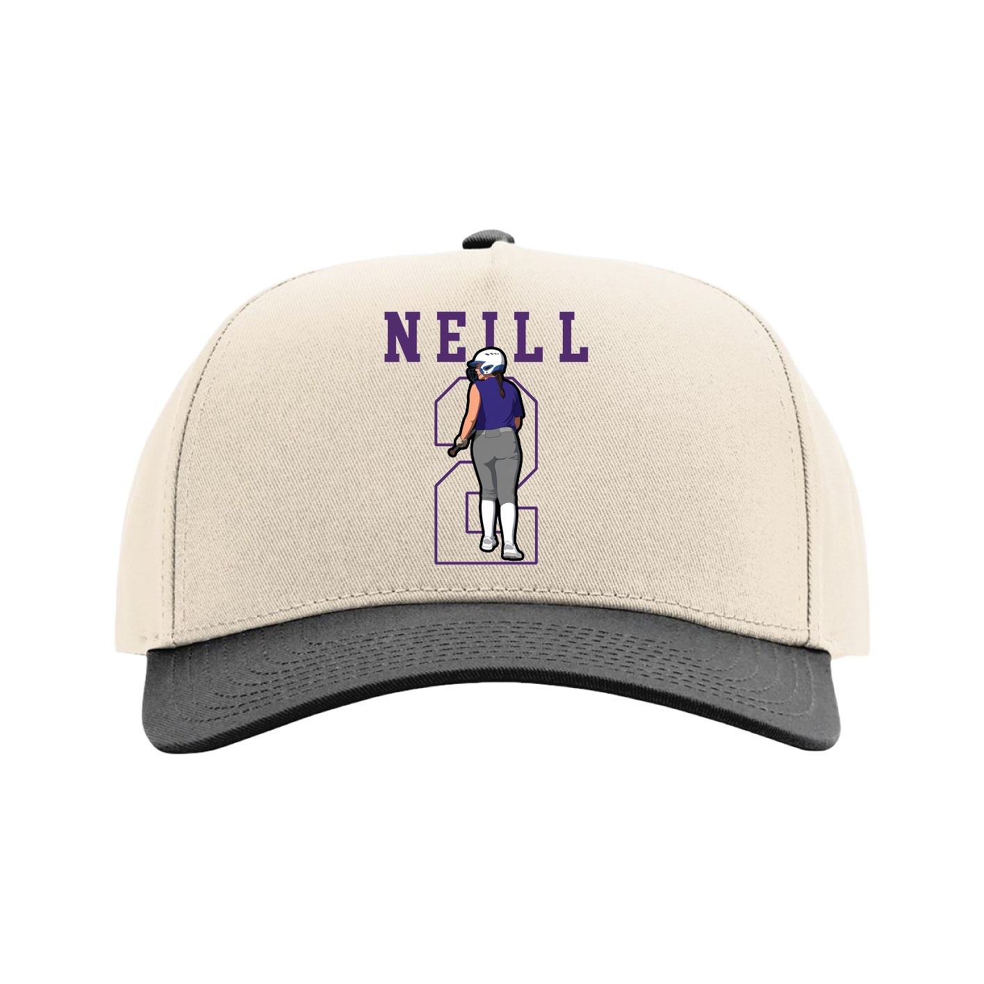 Full Fabric Five-Panel Champ Cap — Shirsey in Cream/Black
