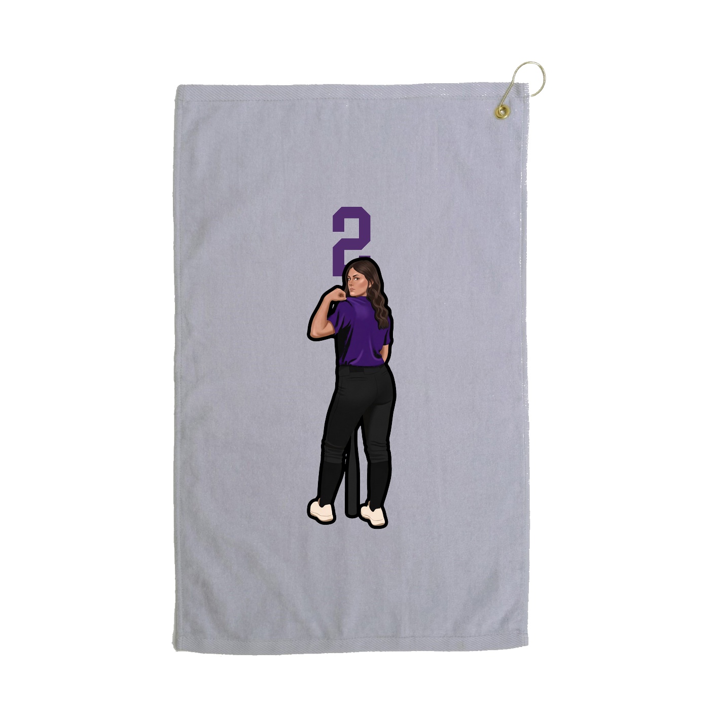 Golf Towel — Number Top in Grey