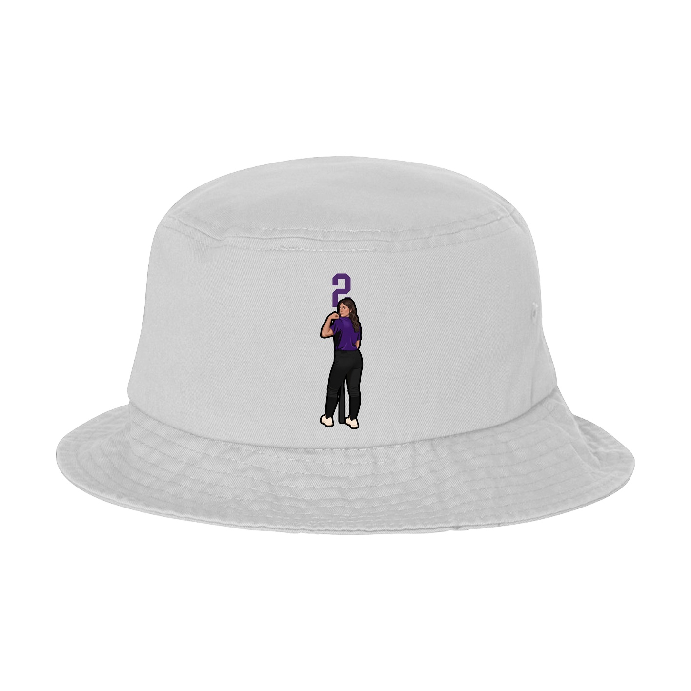 Bucket Cap — Number Top in White