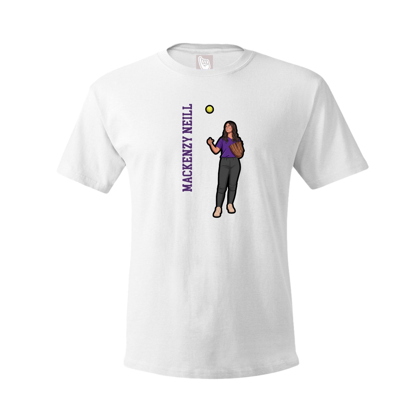 Tee — Name Vertical in White