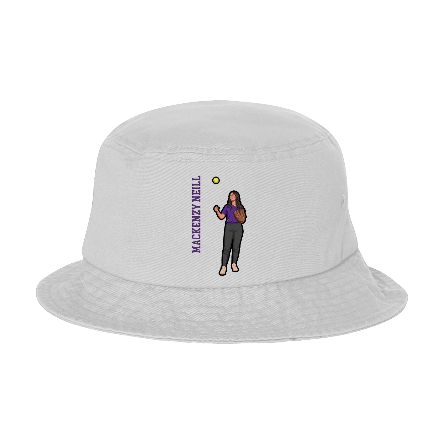 Bucket Cap — Name Vertical in White