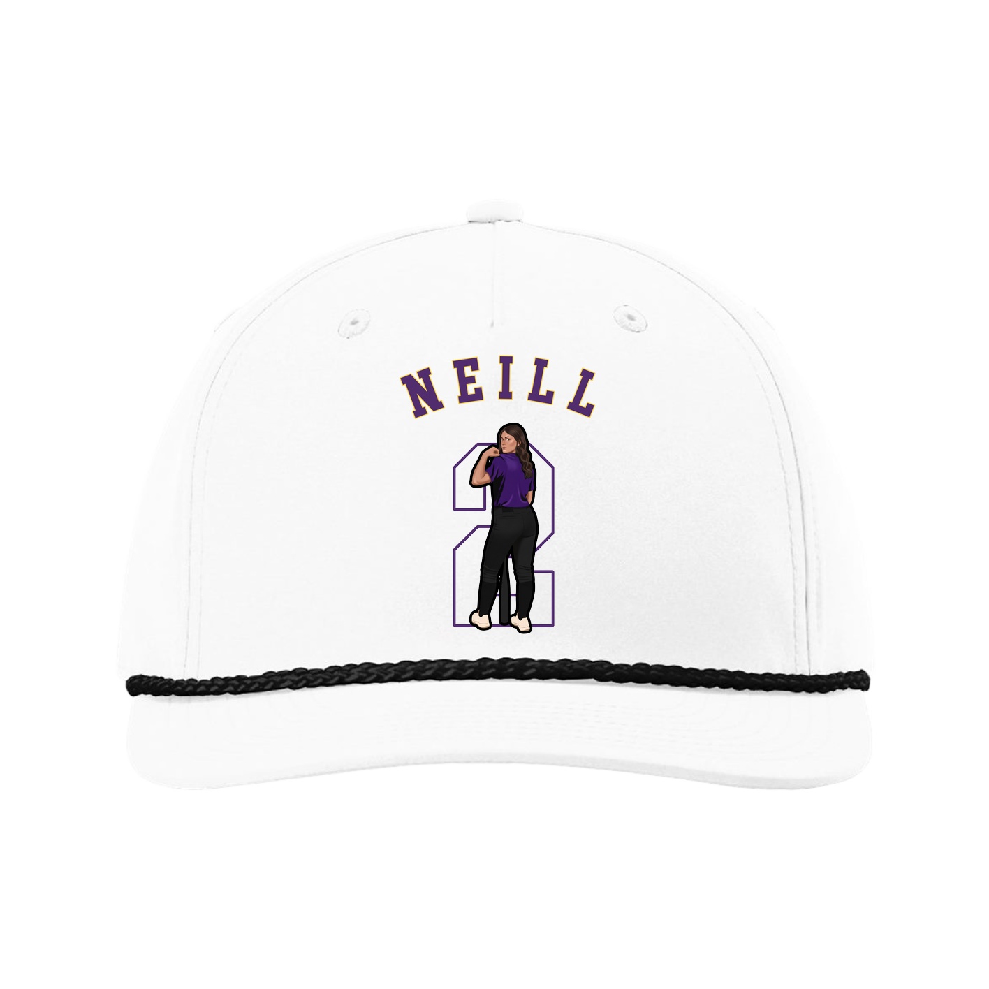 Five-Panel Classic Rope Cap — Shirsey Arch in White