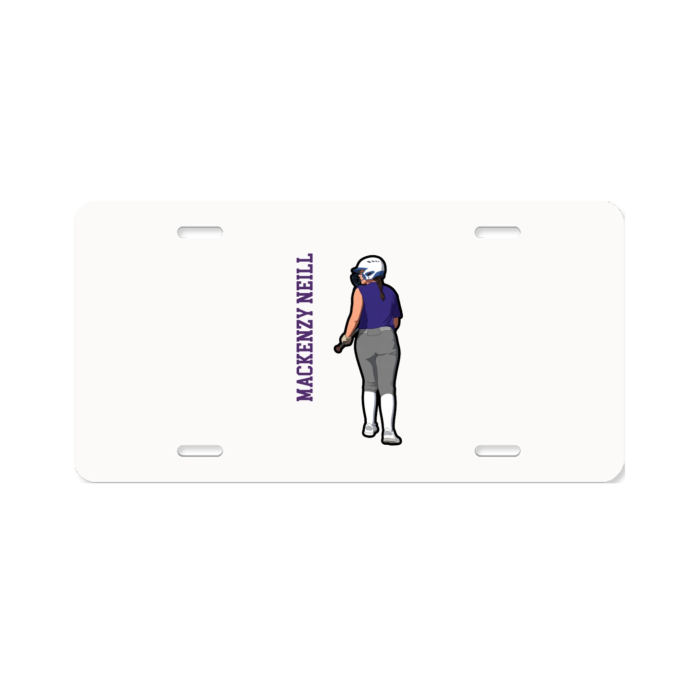 License Plate — Name Vertical in Classic