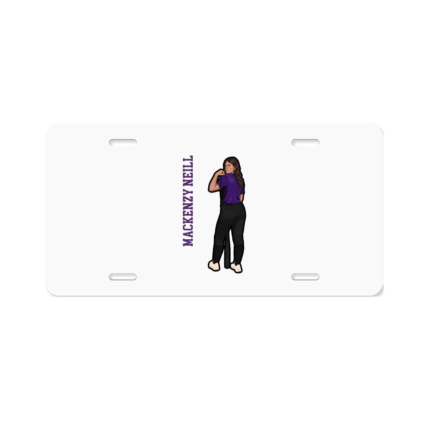 License Plate — Name Vertical in Classic