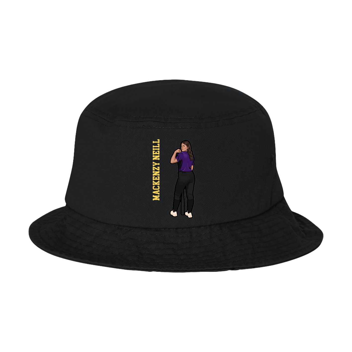 Bucket Cap — Name Vertical in Black
