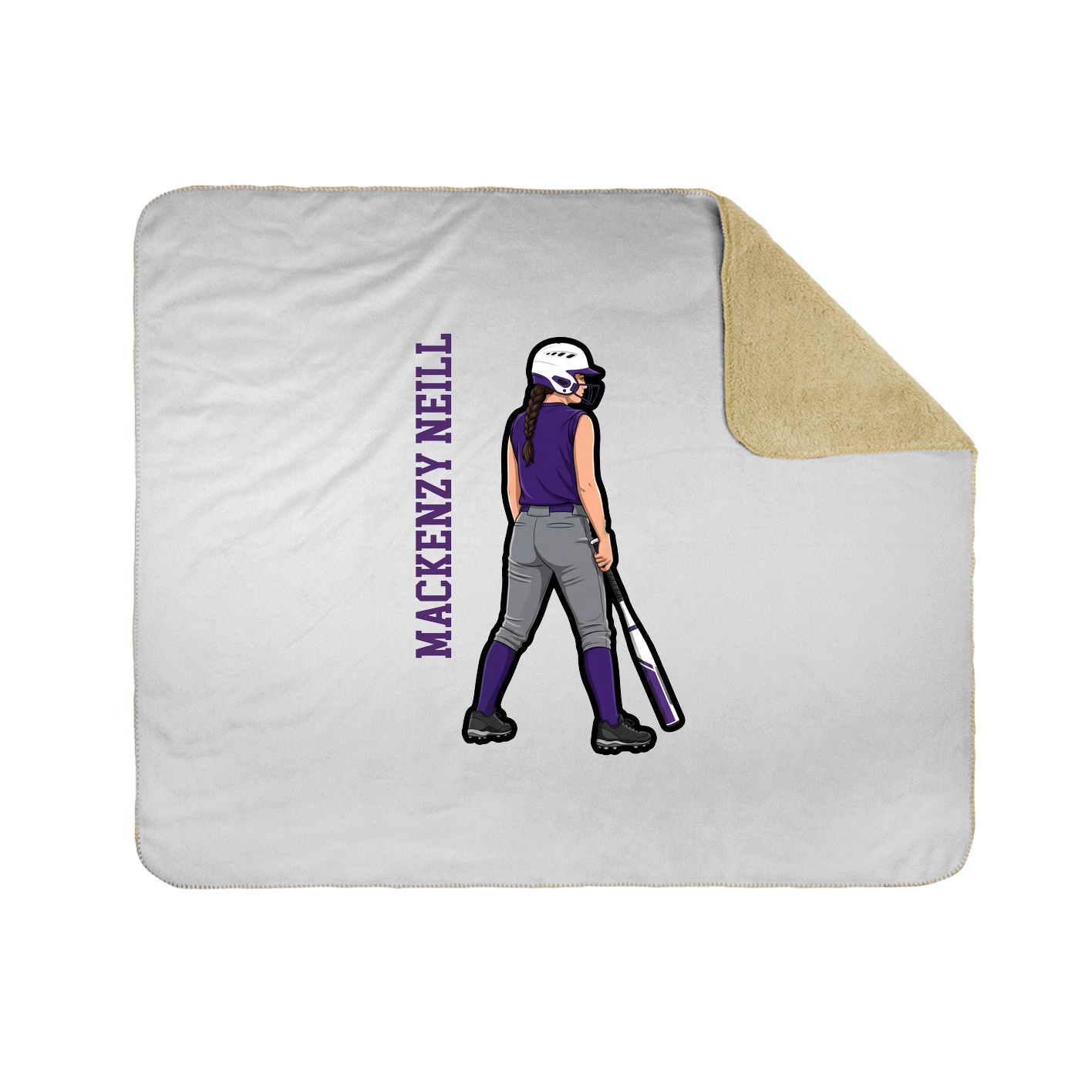 Throw Blanket — Name Vertical in White