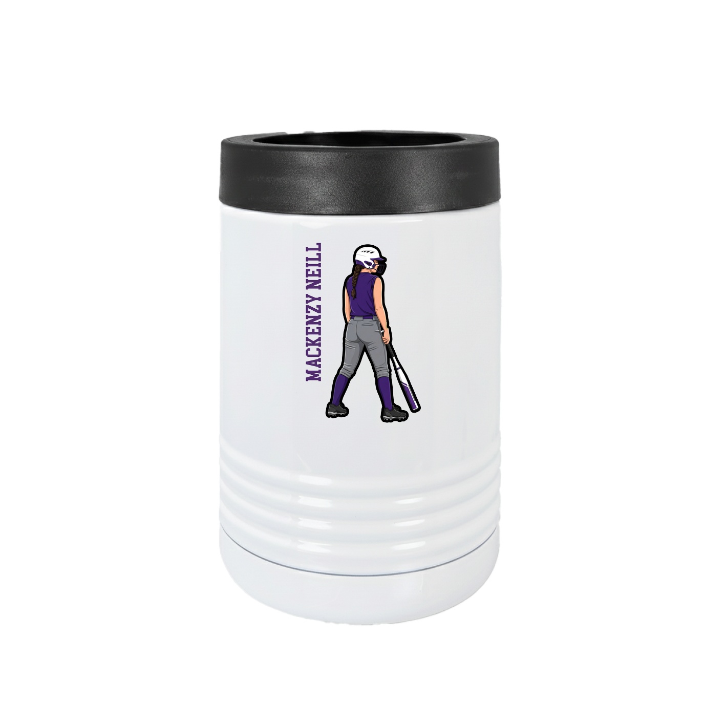 Beverage Holder — Name Vertical in White