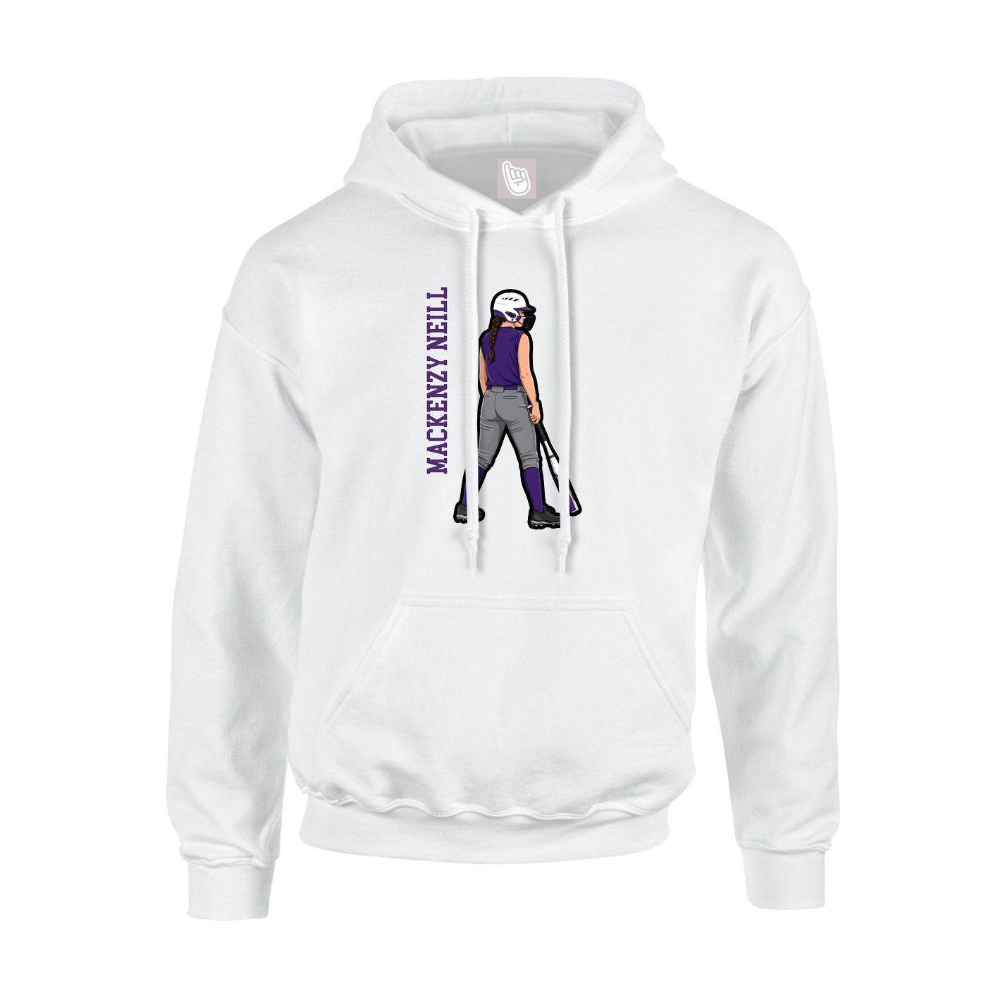 Hoodie — Name Vertical in White