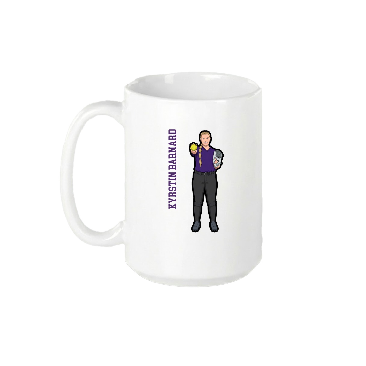 15oz Coffee Mug — Name Vertical in White