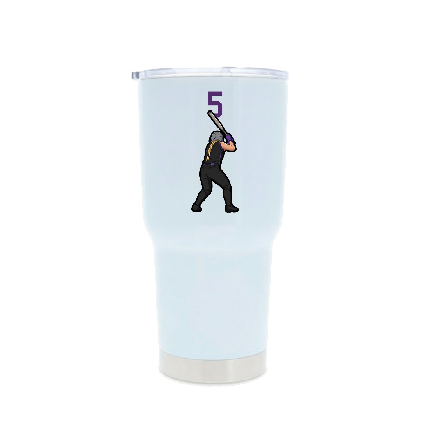 30oz Stainless Steel Tumbler — Number Top in White