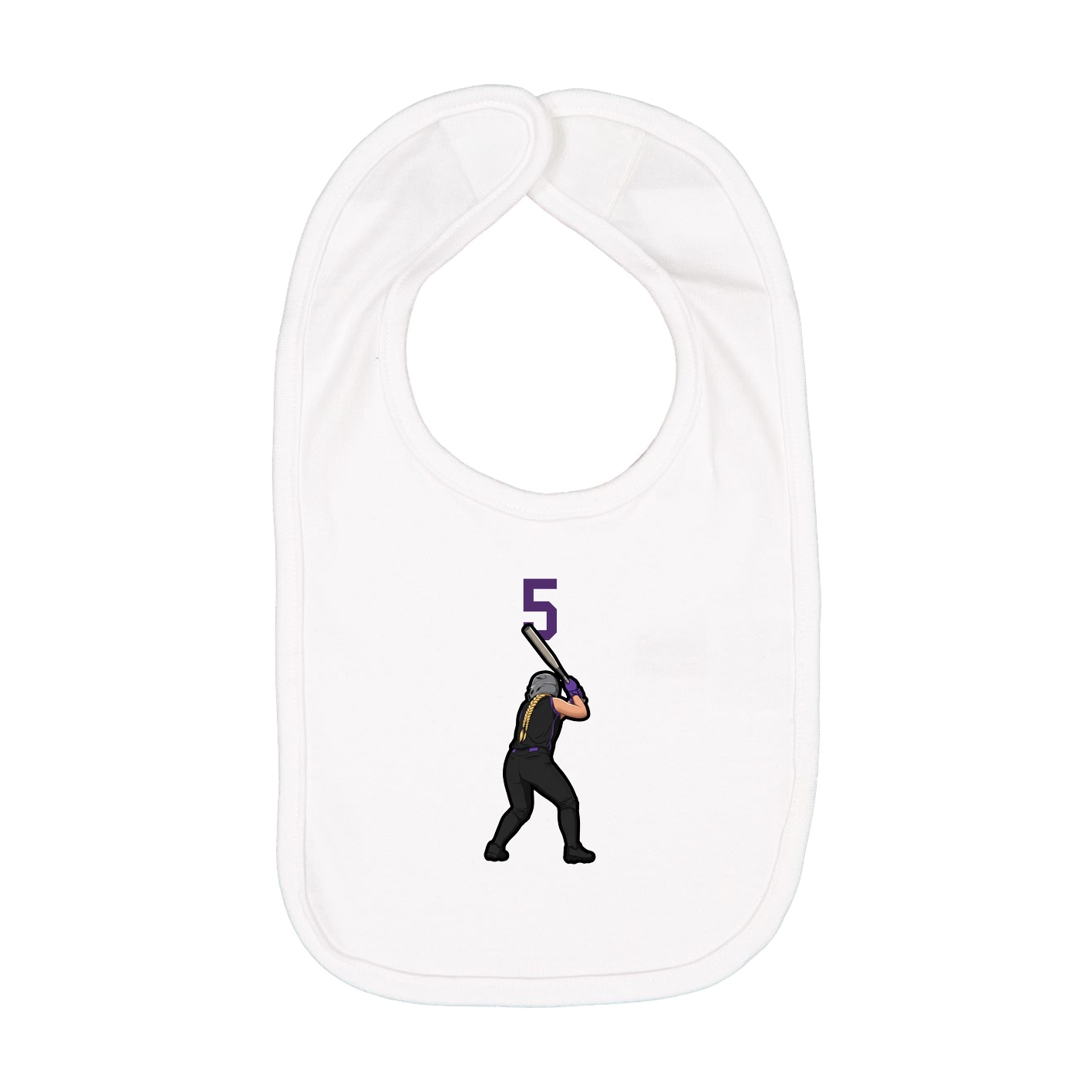 Infant Bib — Number Top in White