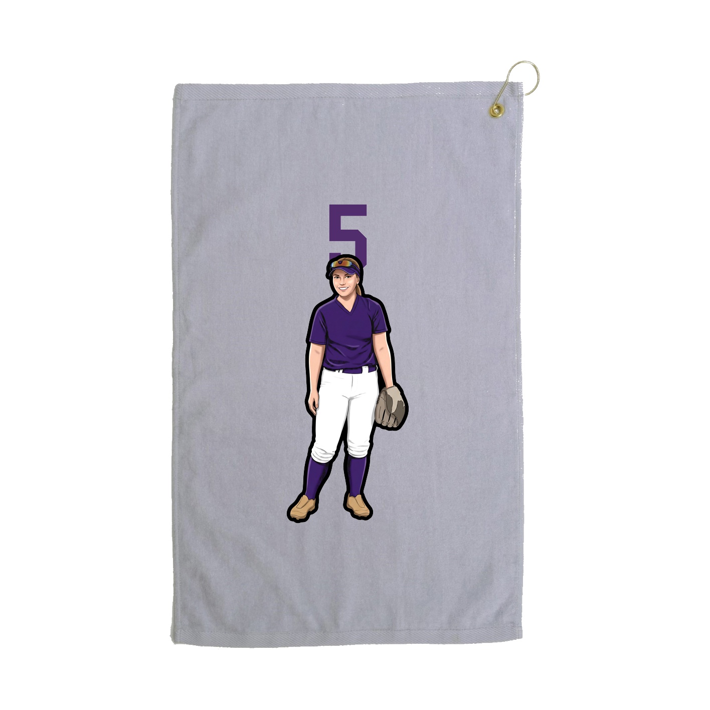 Golf Towel — Number Top in Grey
