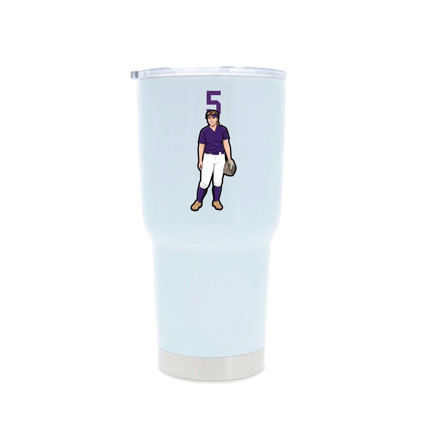 30oz Stainless Steel Tumbler — Number Top in White