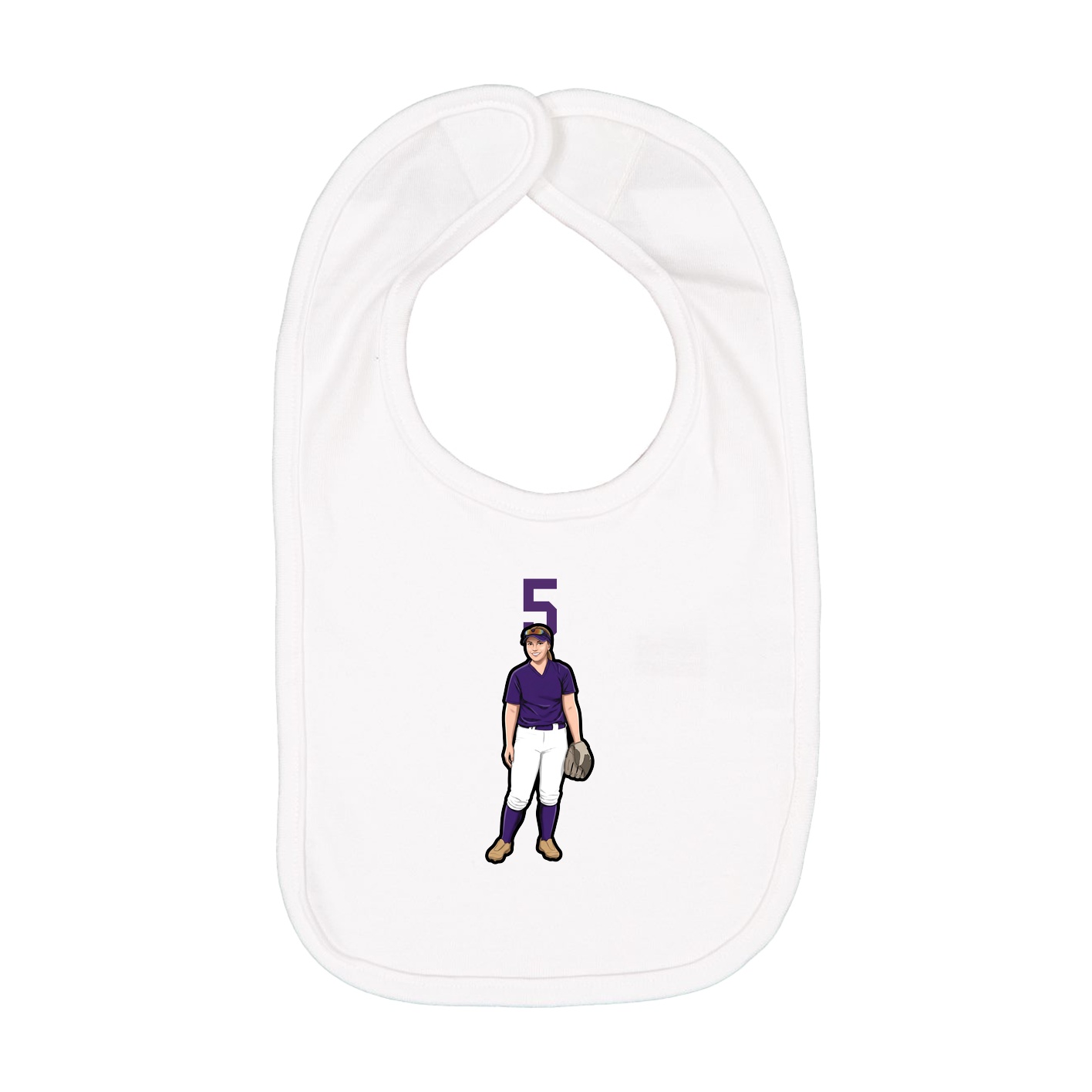 Infant Bib — Number Top in White