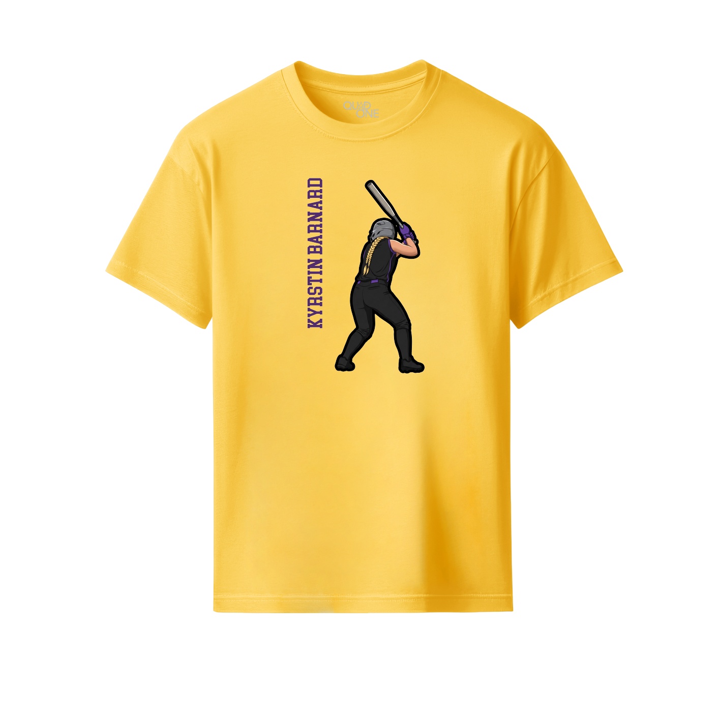 Youth Tee — Name Vertical in Yellow