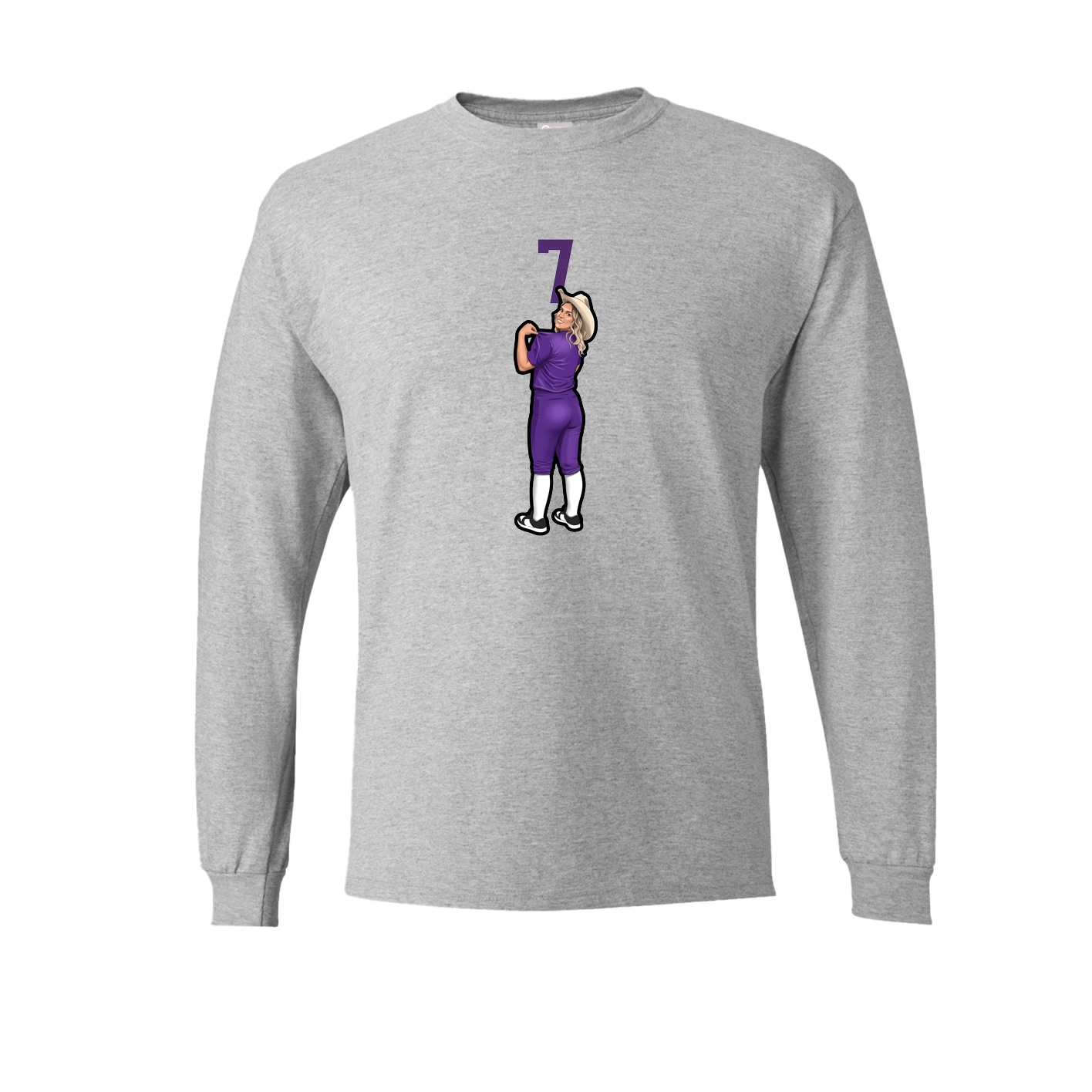 Long Sleeve Tee — Number Top in Grey