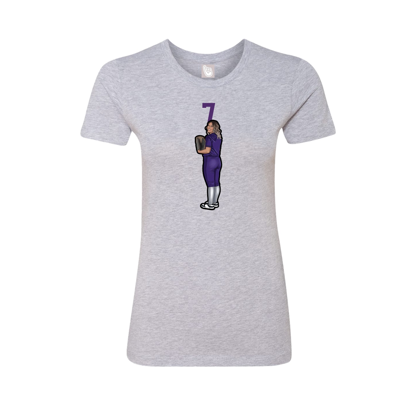 Fitted Women's Tee — Number Top in Grey