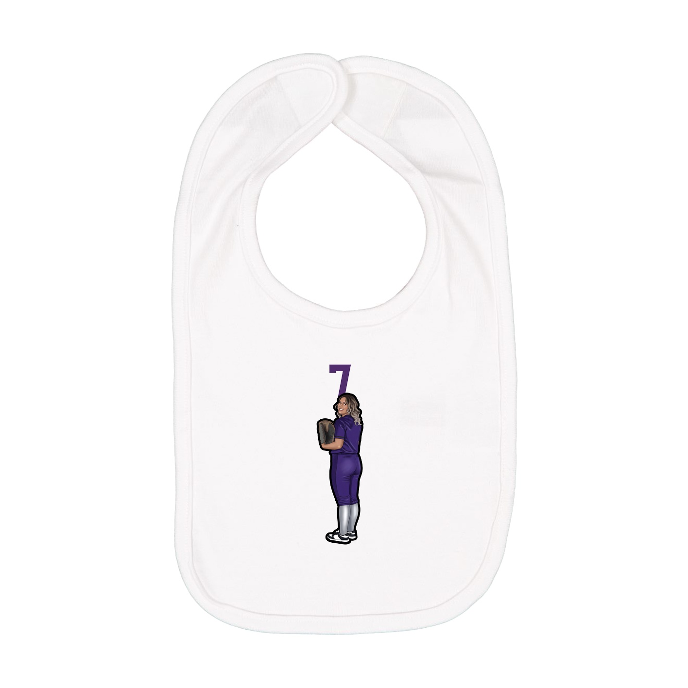 Infant Bib — Number Top in White