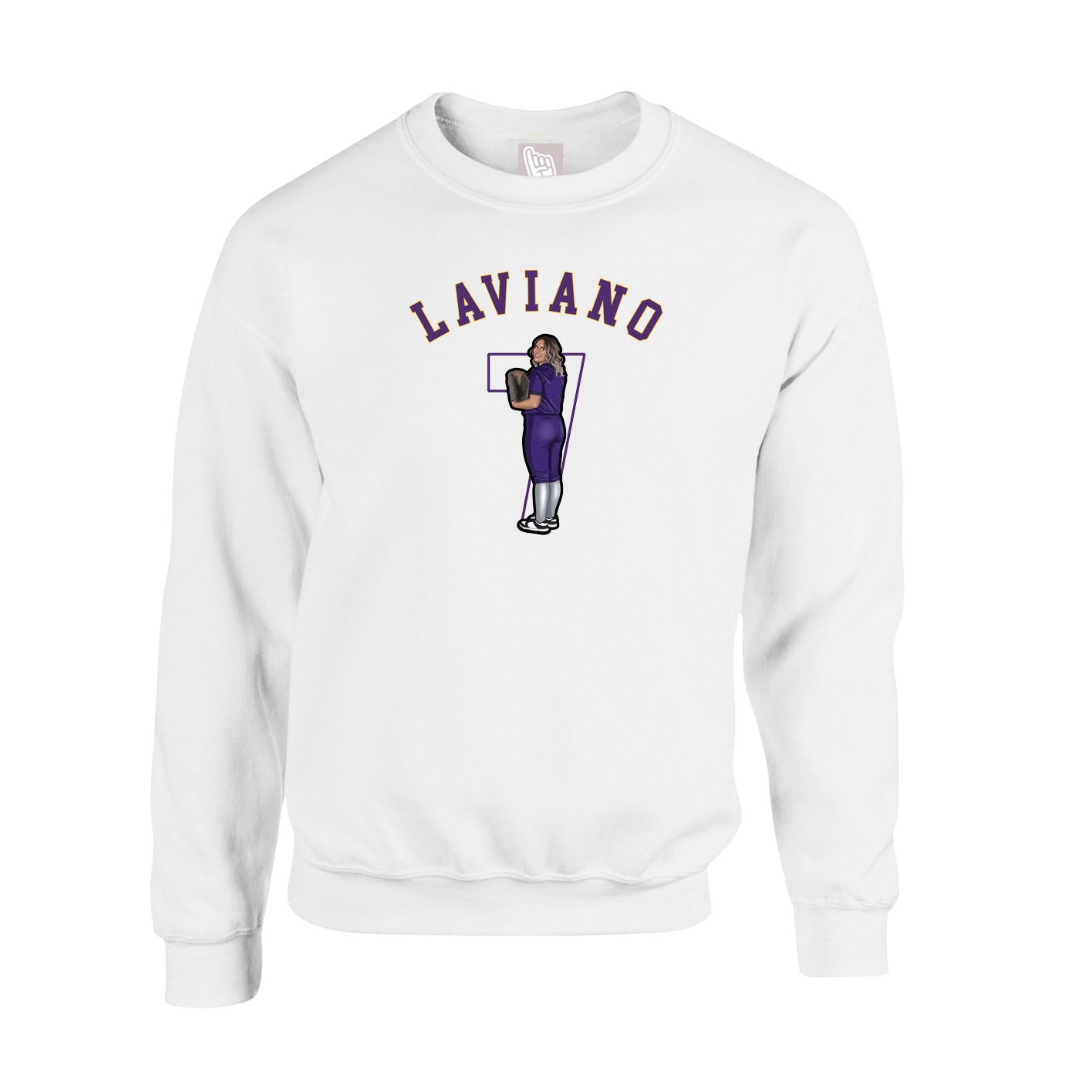 Fleece Crew — Shirsey Arch in White