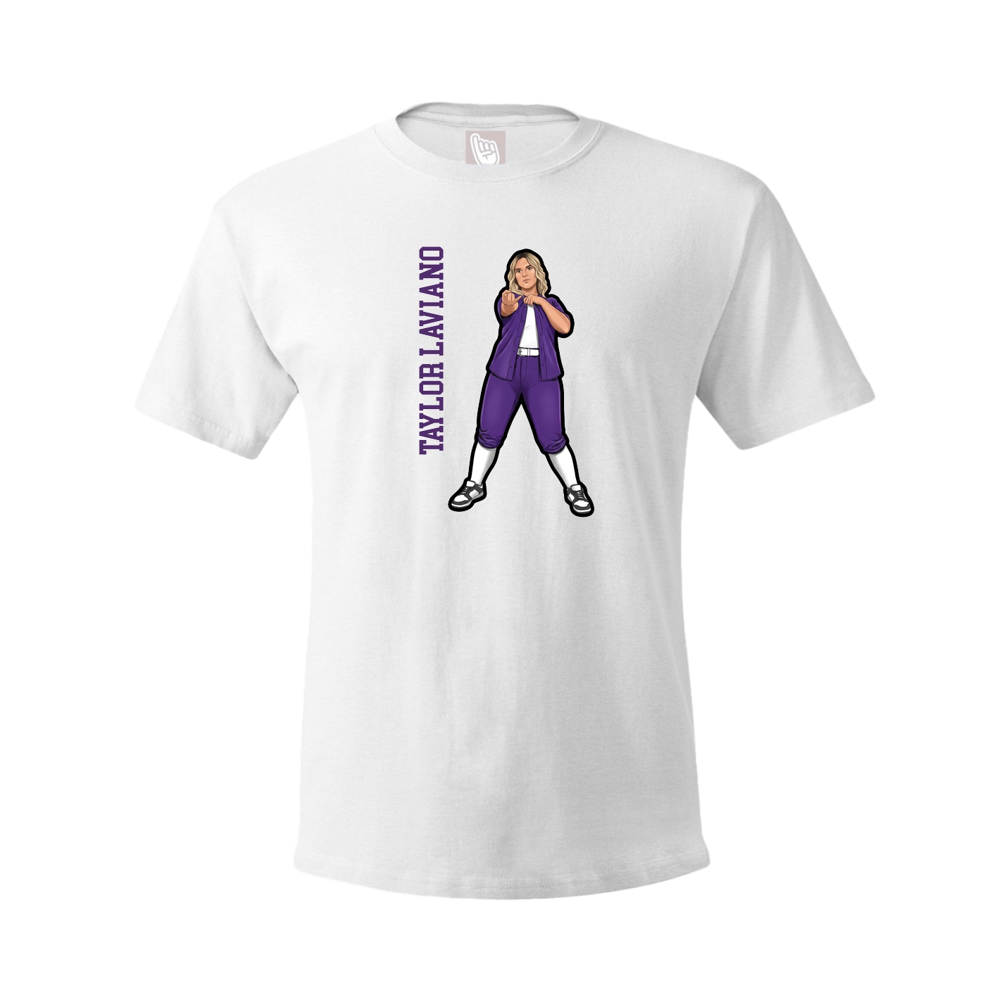 Tee — Name Vertical in White
