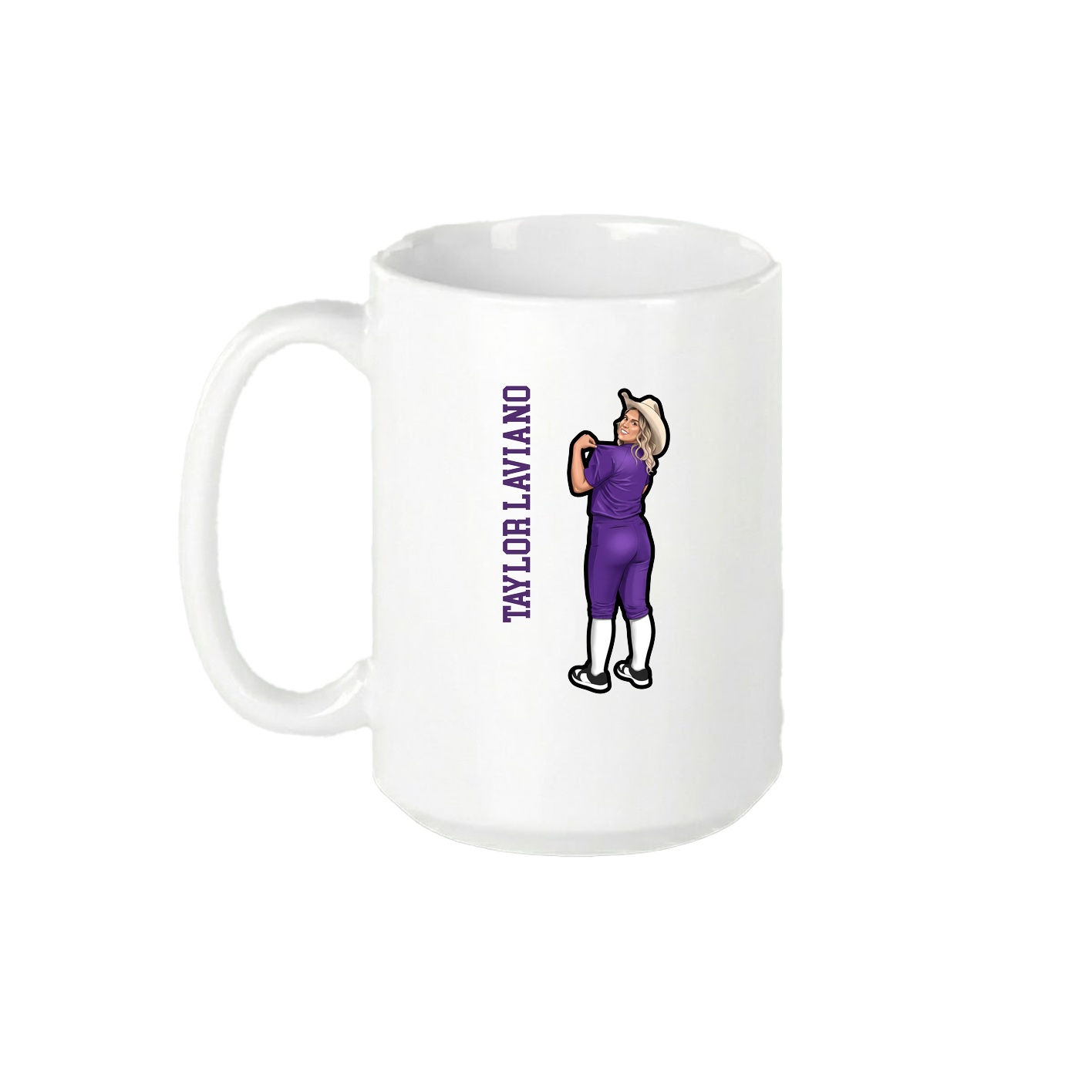15oz Coffee Mug — Name Vertical in White
