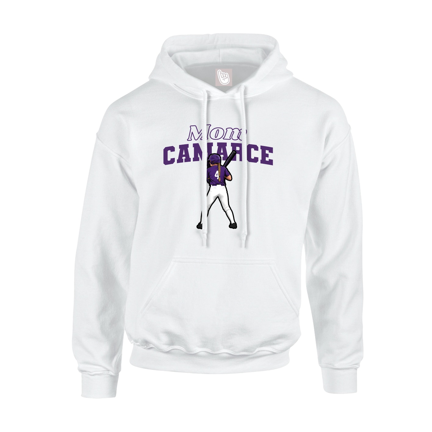 Youth Hoodie — Mothers Day Block in White