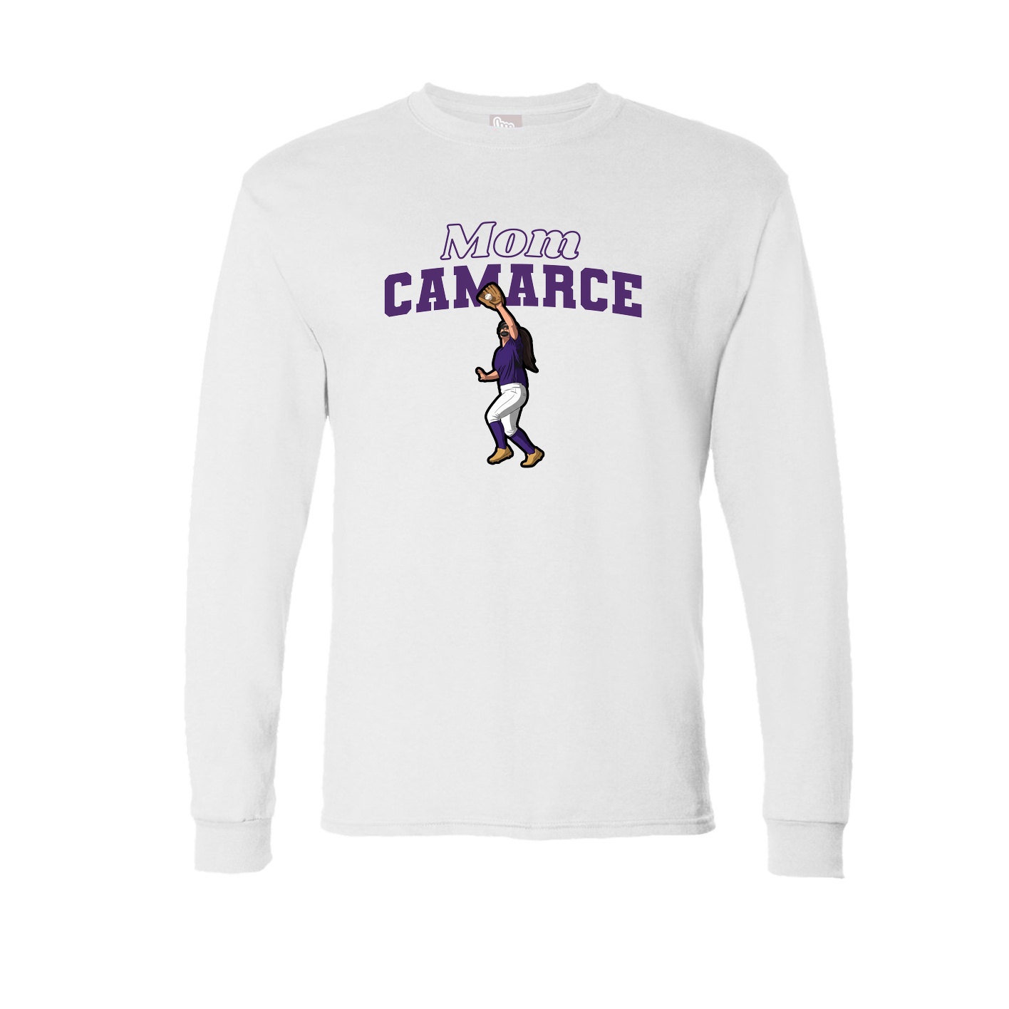 Long Sleeve Tee — Mothers Day Block in White