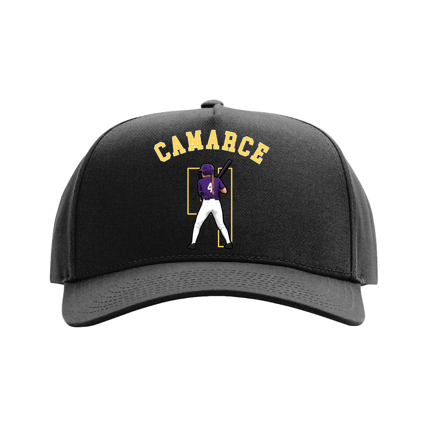 Full Fabric Five-Panel Champ Cap — Shirsey Arch in Black