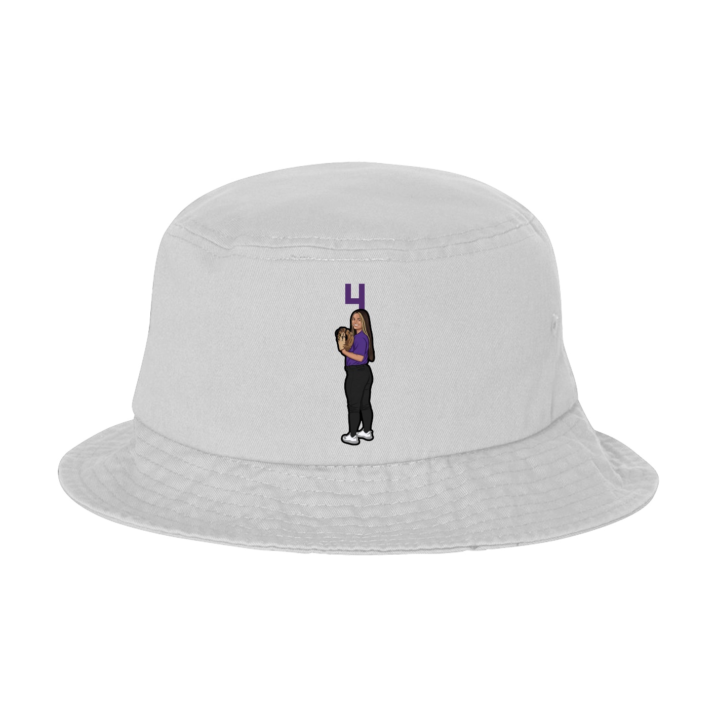 Bucket Cap — Number Top in White