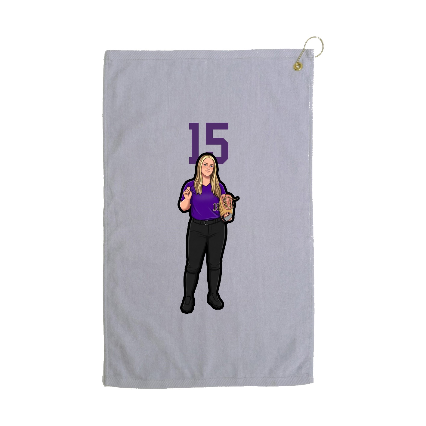 Golf Towel — Number Top in Grey