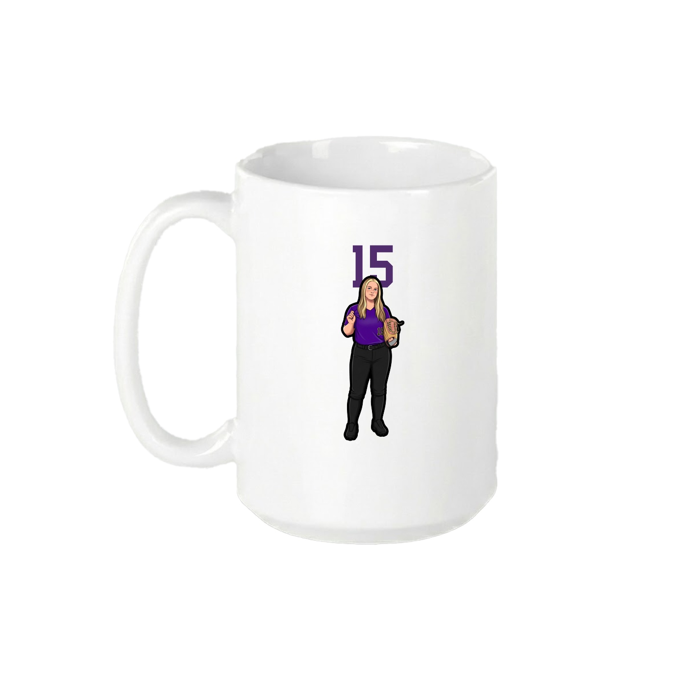15oz Coffee Mug — Number Top in White