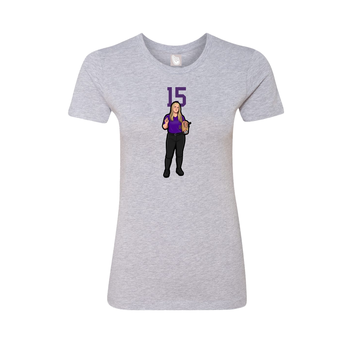 Fitted Women's Tee — Number Top in Grey