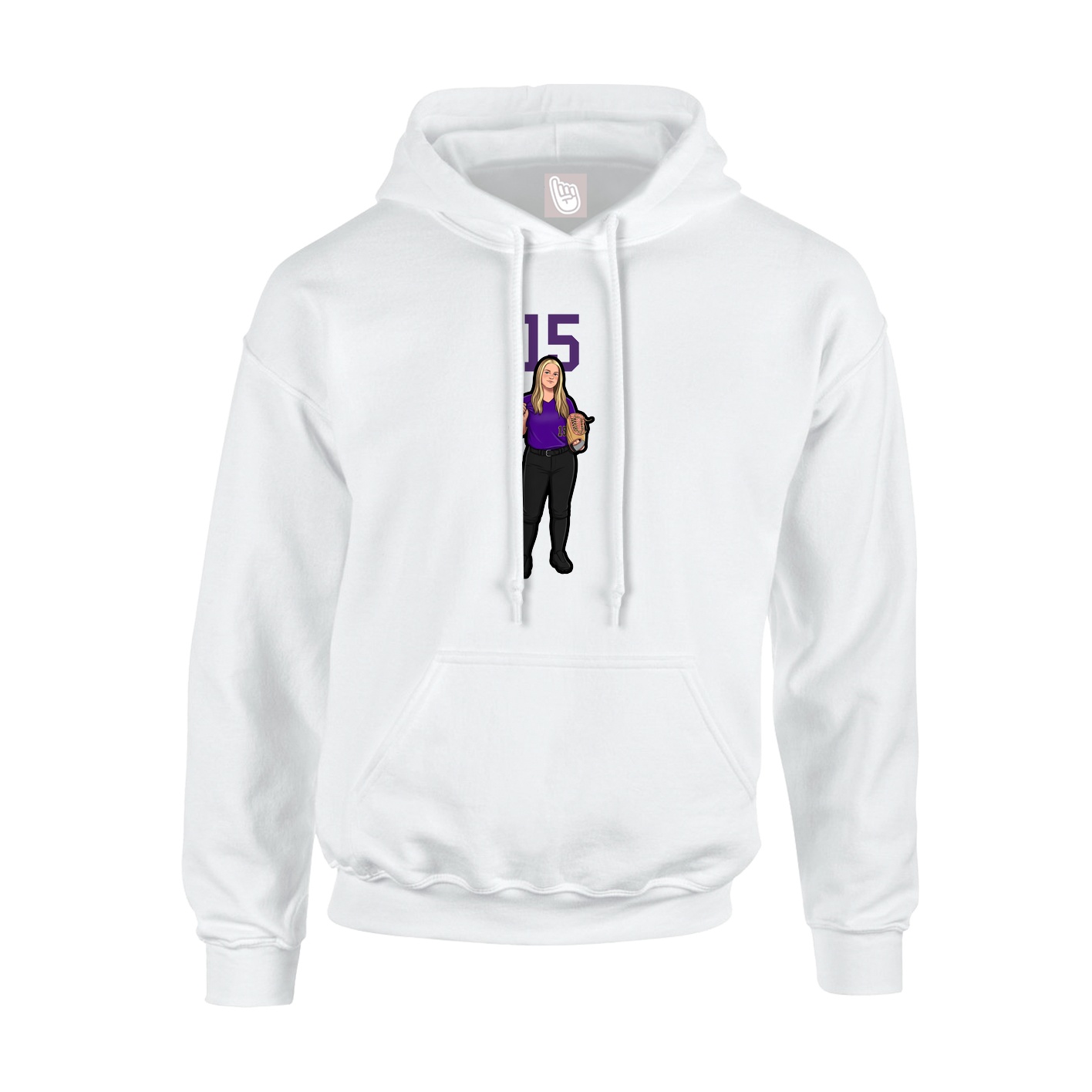 Youth Hoodie — Number Top in White