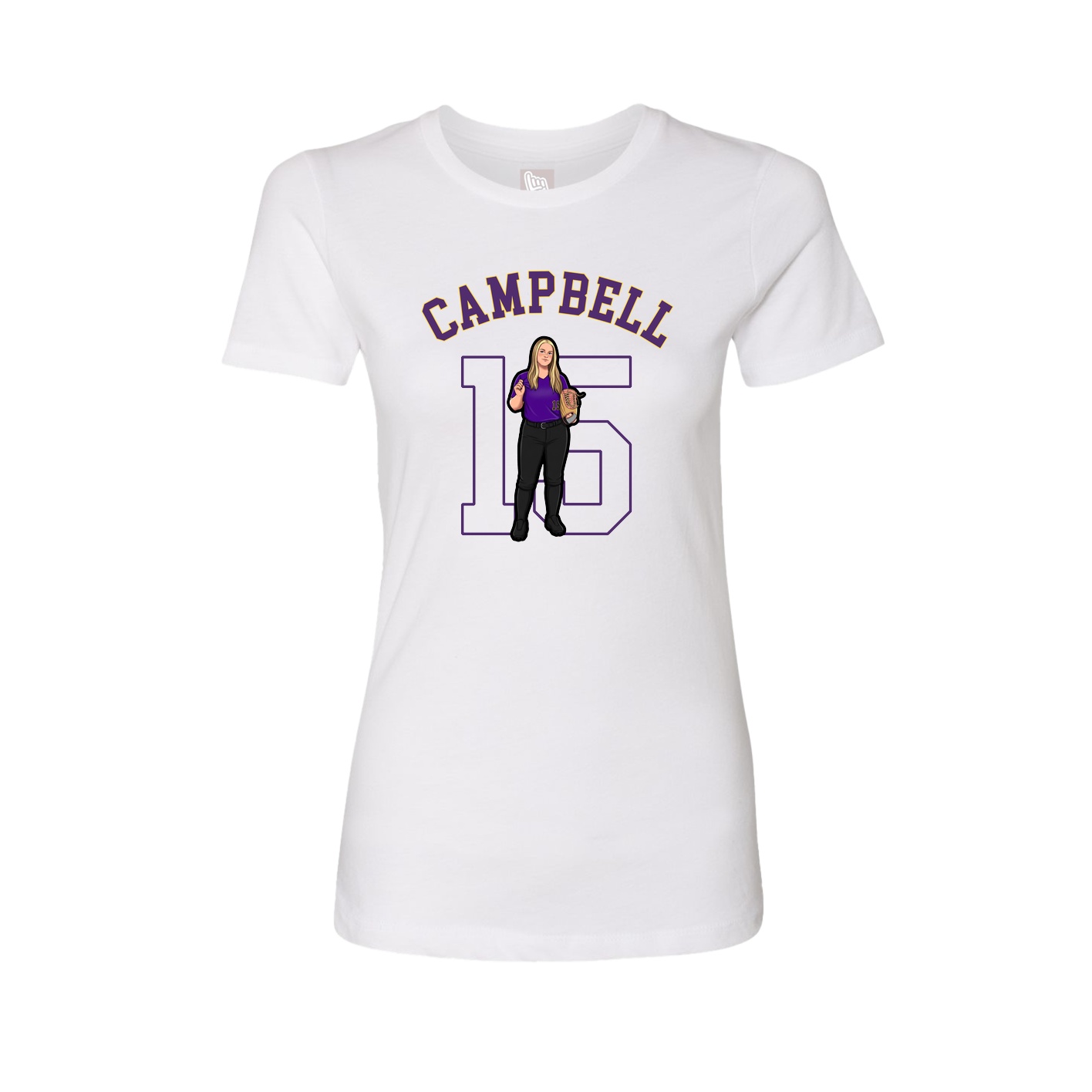 Fitted Women's Tee — Shirsey Arch in White