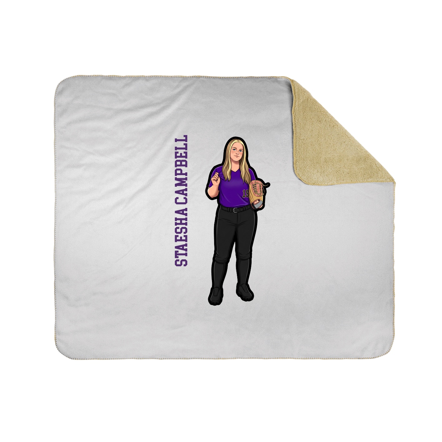 Throw Blanket — Name Vertical in White