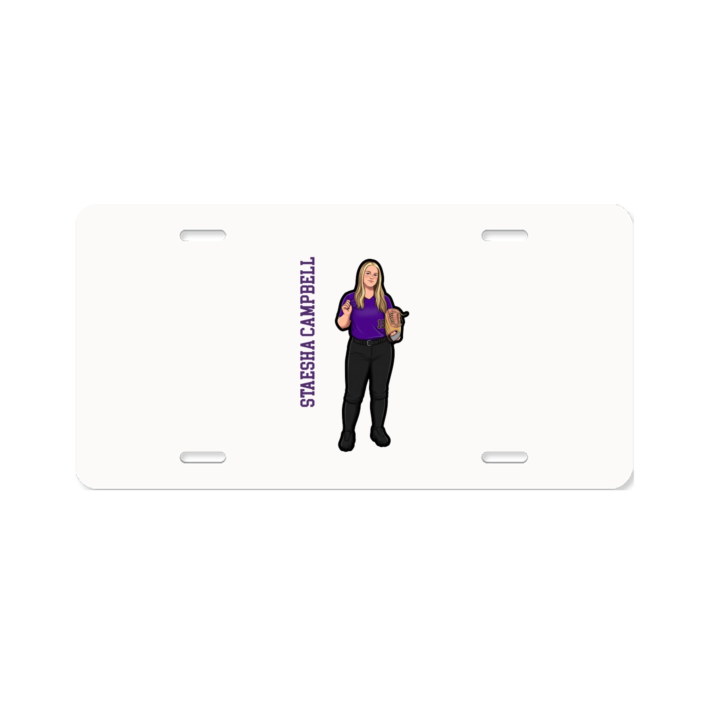 License Plate — Name Vertical in Classic