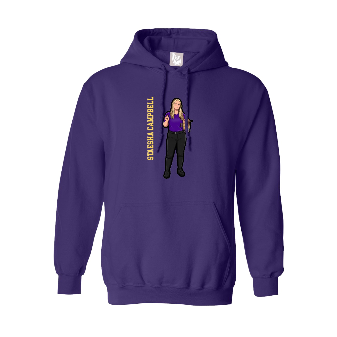 Youth Hoodie — Name Vertical in Purple