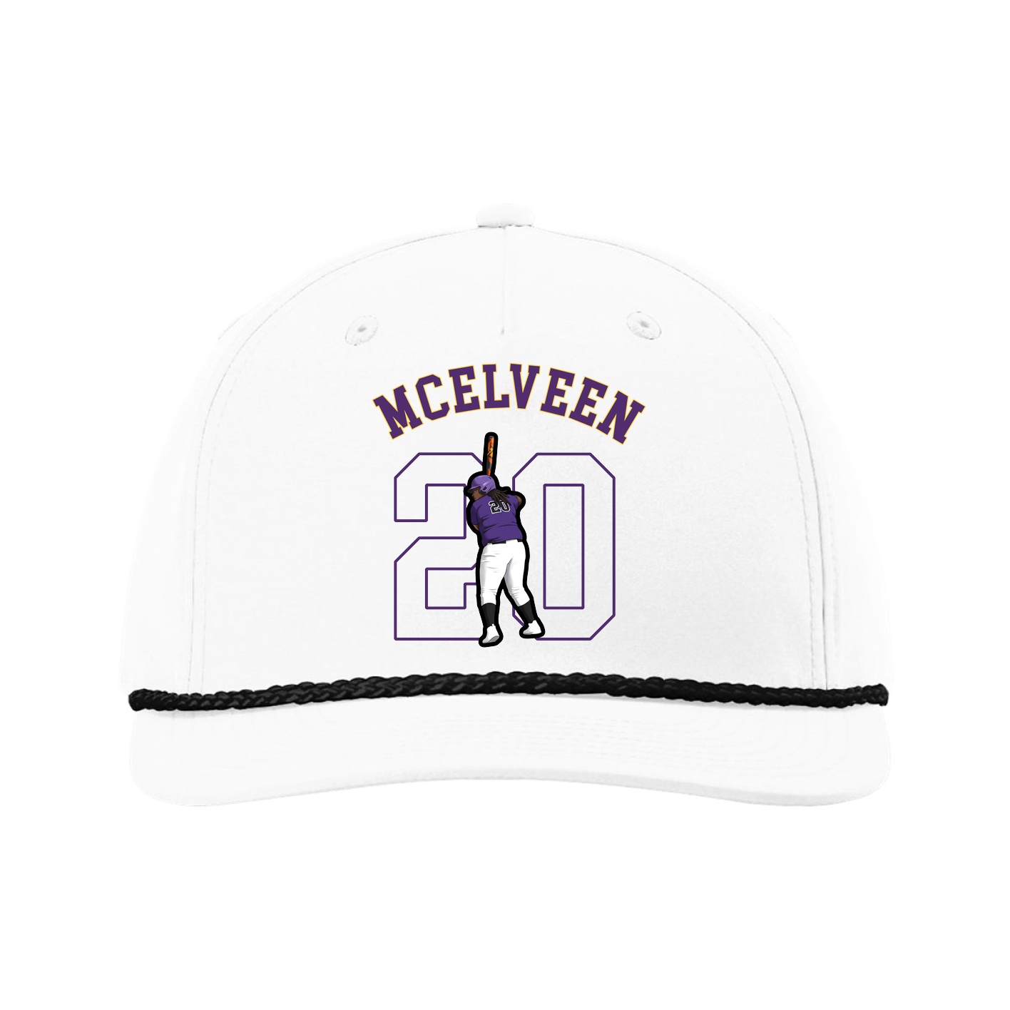 Five-Panel Classic Rope Cap — Shirsey Arch in White