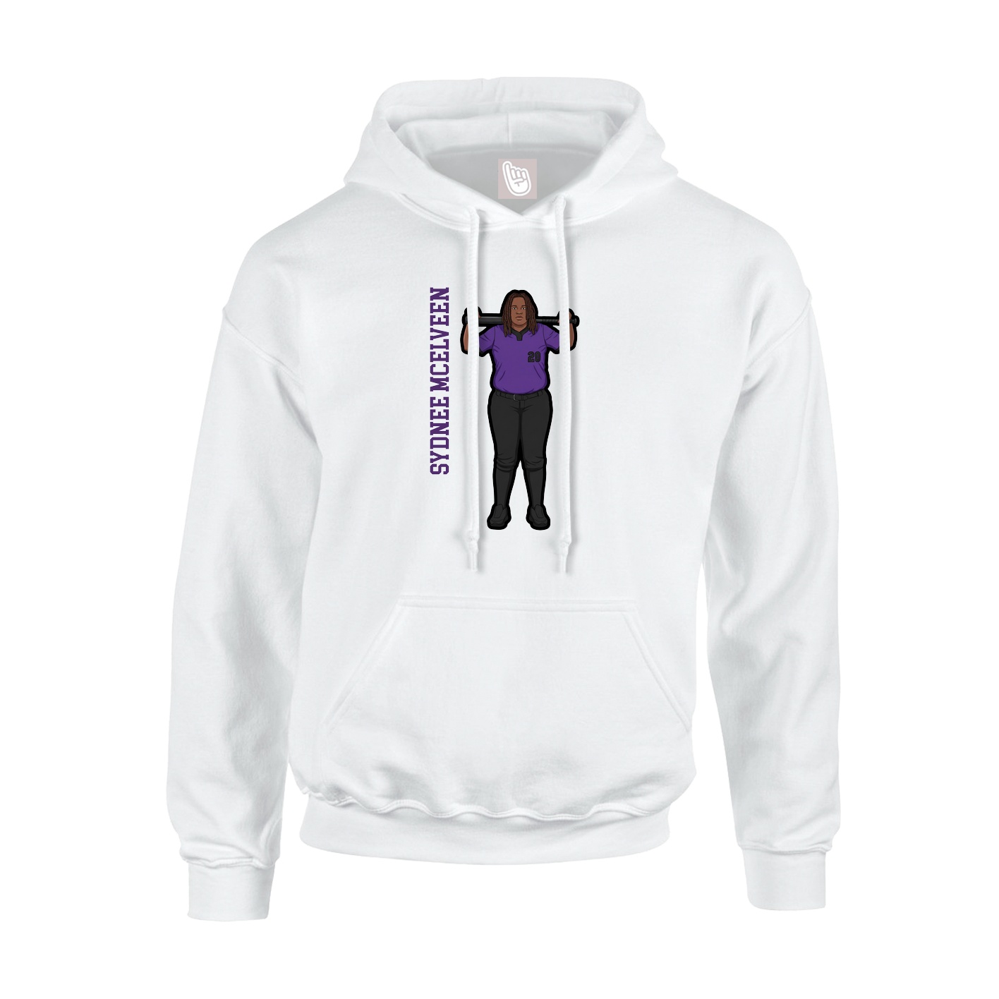 Youth Hoodie — Name Vertical in White